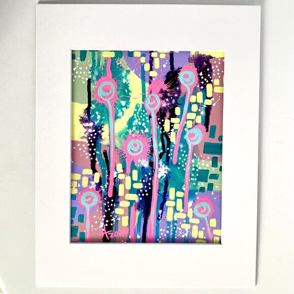 Summer Pop 5 Original Acrylic Wall Art Painting 11x14in Matted Frame Ready - Picture 7 of 9